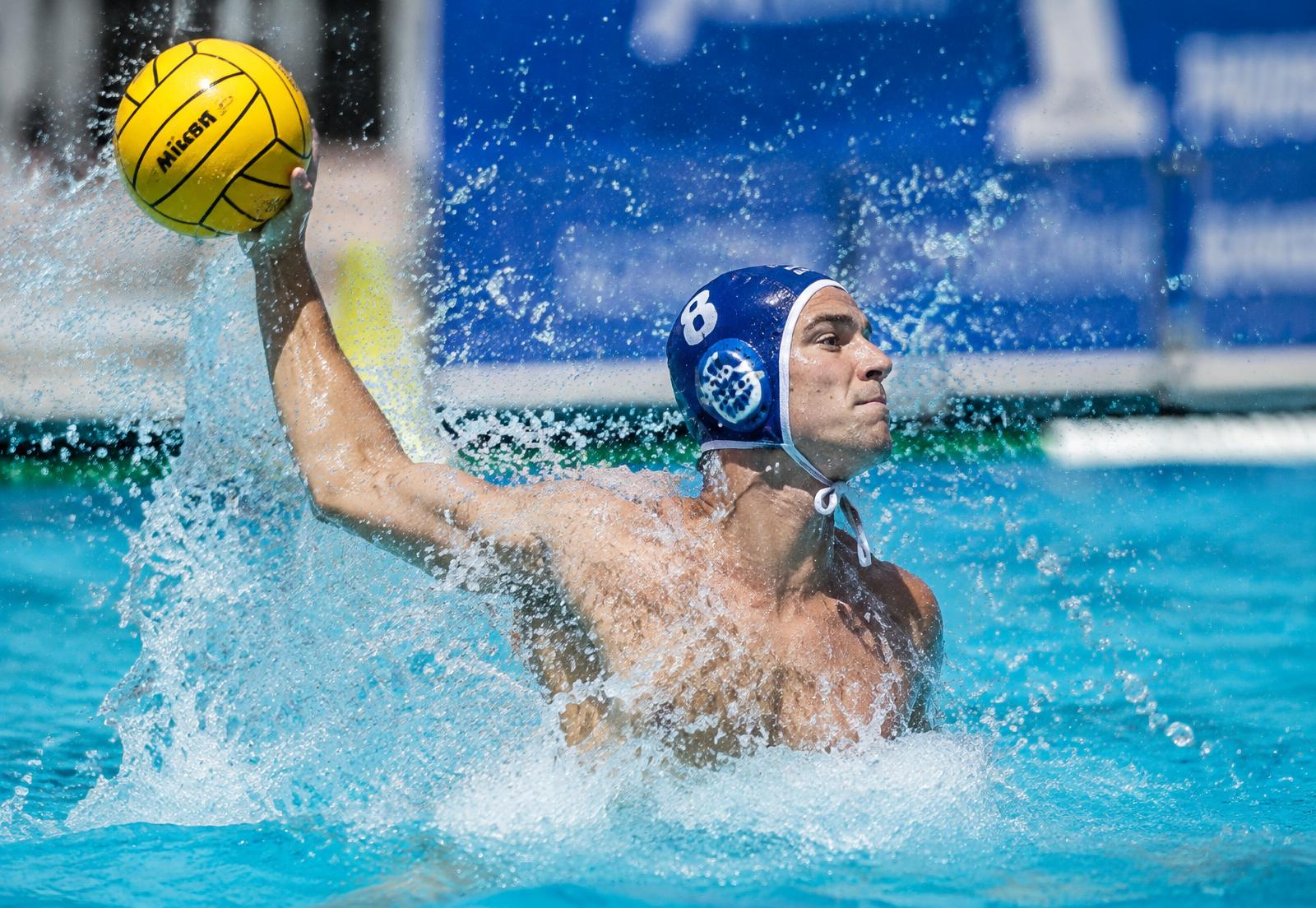 Water polo player throwing